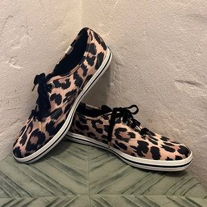 Cute Leopard Kate Spade x Keds Tennis with Velvet Laces ♠️